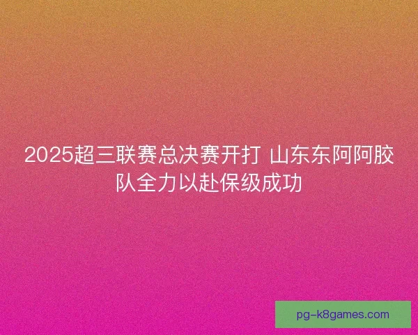 2025超三联赛总决赛开打 山东东阿阿胶队全力以赴保级成功
